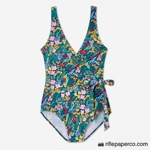🆕 Women's Summersalt Rifle Paper Co. Perfect Wrap One-Piece Floral Swimsuit